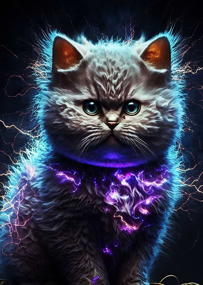 Cat electric sparks dark