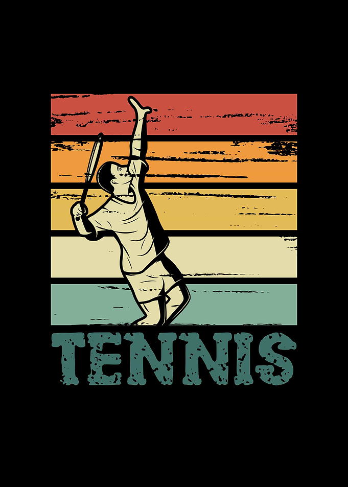 Tennis man in retro color