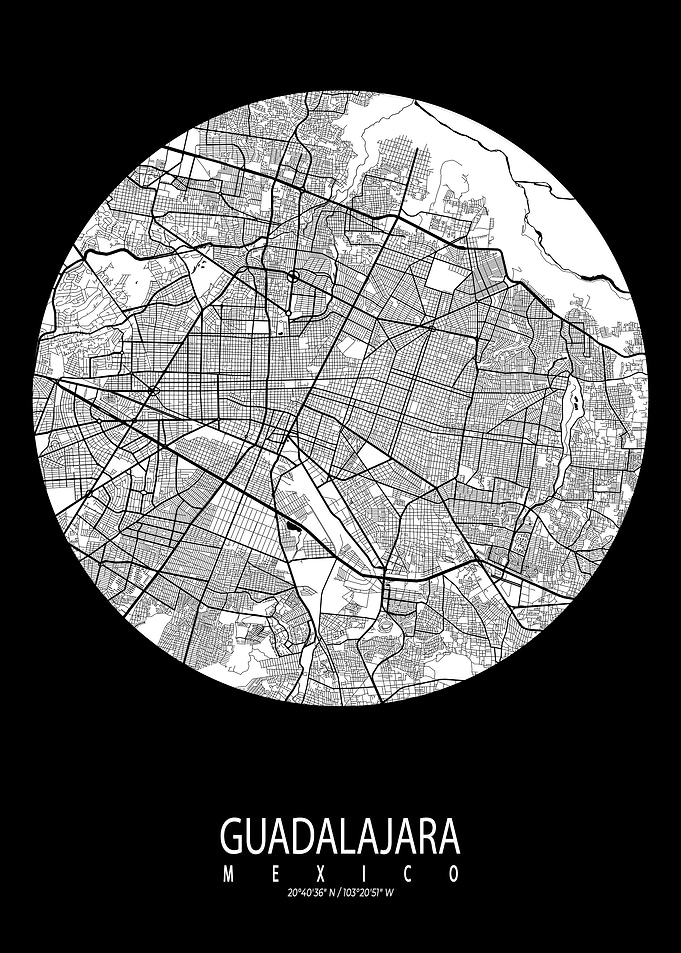 Guadalajara City Map Moon