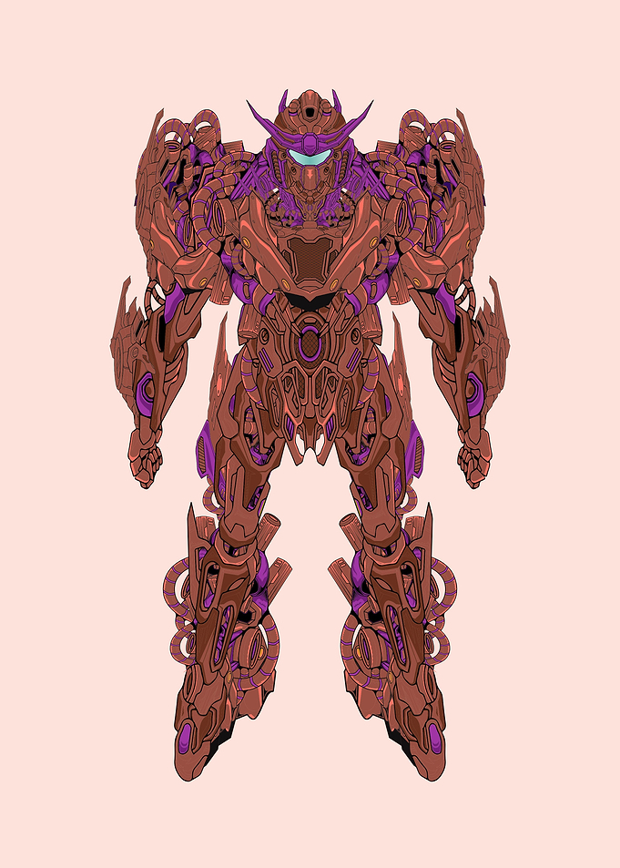 Futuristic mecha robot