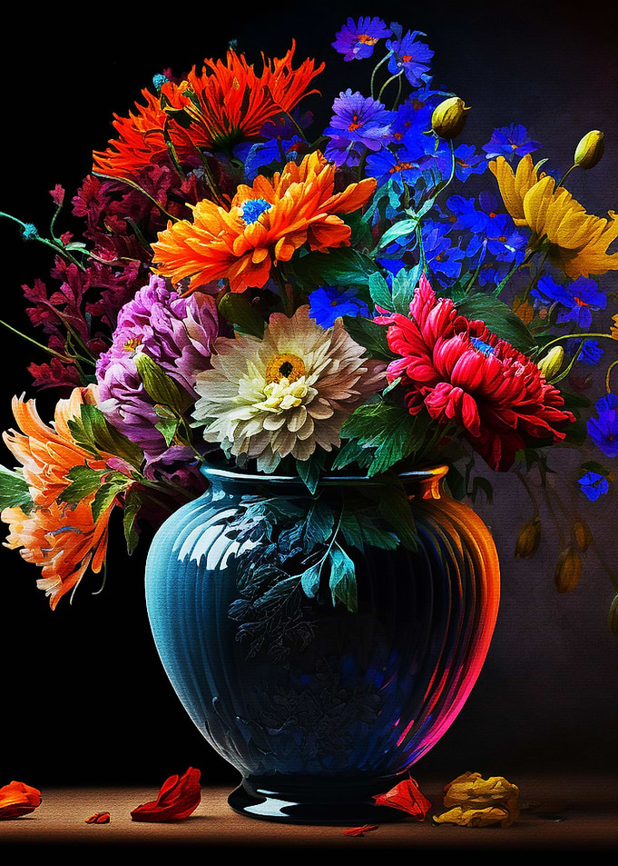 Flower vase painting