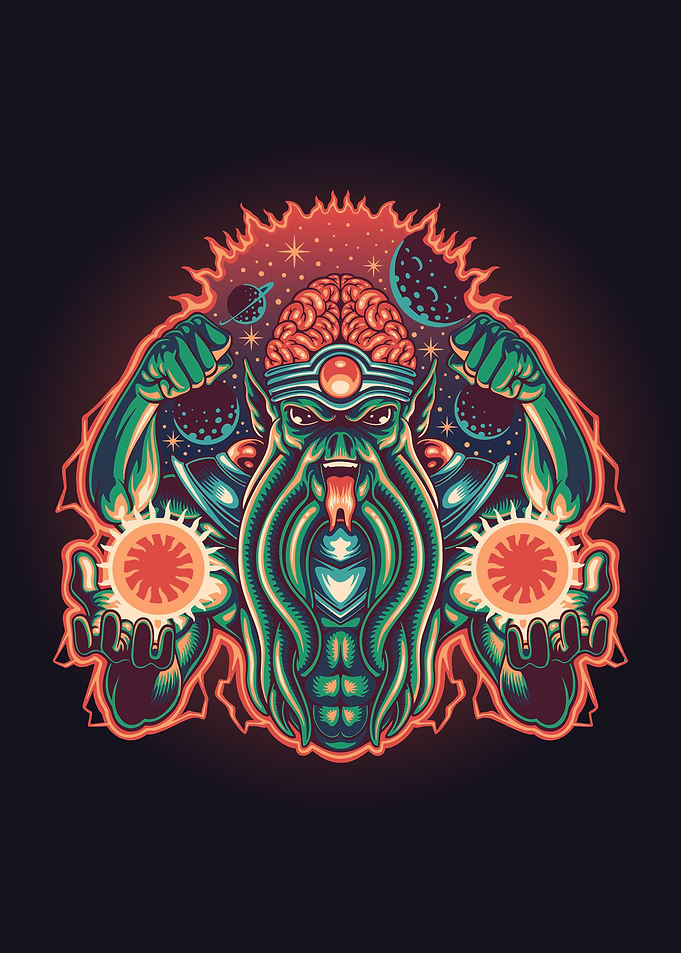 Four arms alien