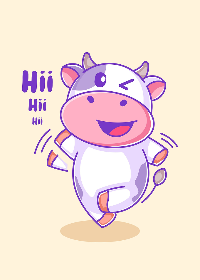 Cute cow smiling