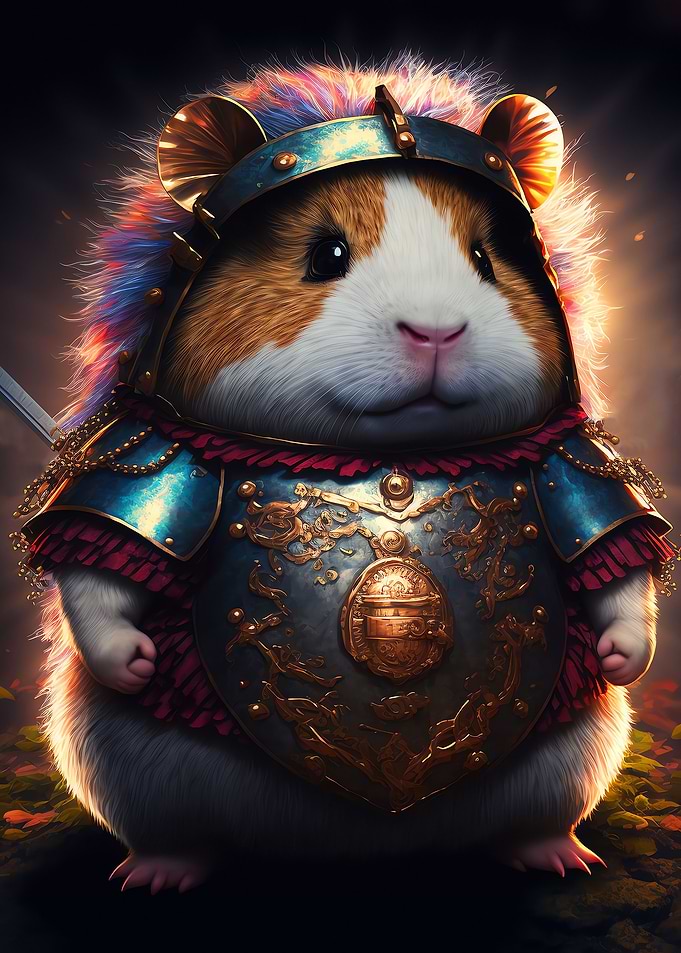Cute Guinea Pig Warrior