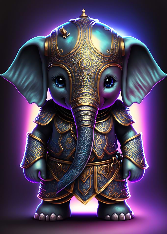 Cute Elephant Warrior