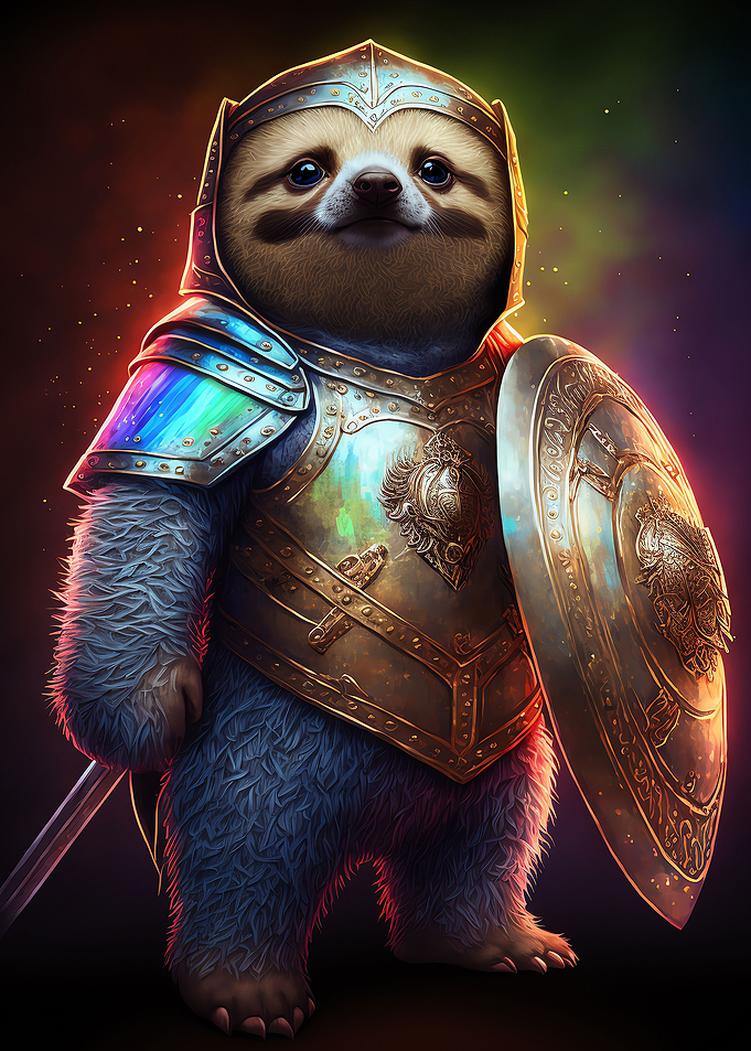 Cute Sloth Warrior