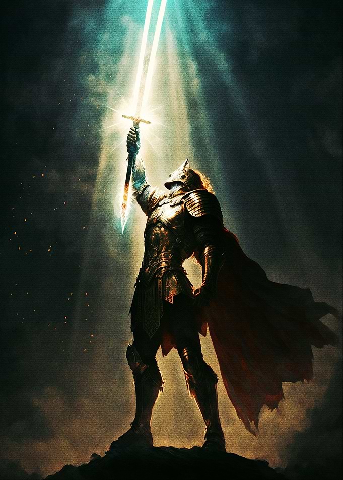 Warrior holding sword