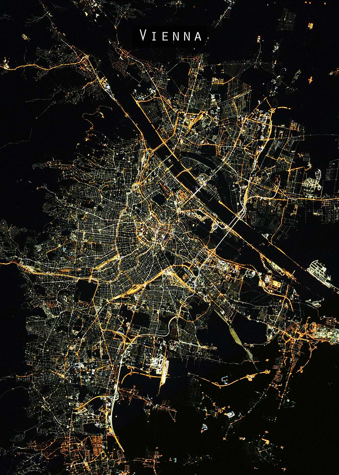 Vienna at night from space
