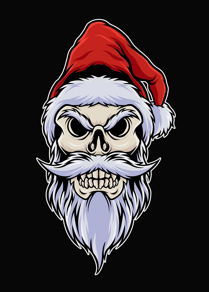 head of skull santa