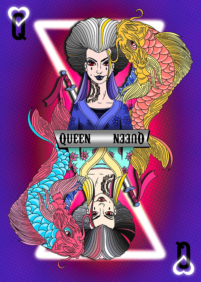 Anime poker card queen