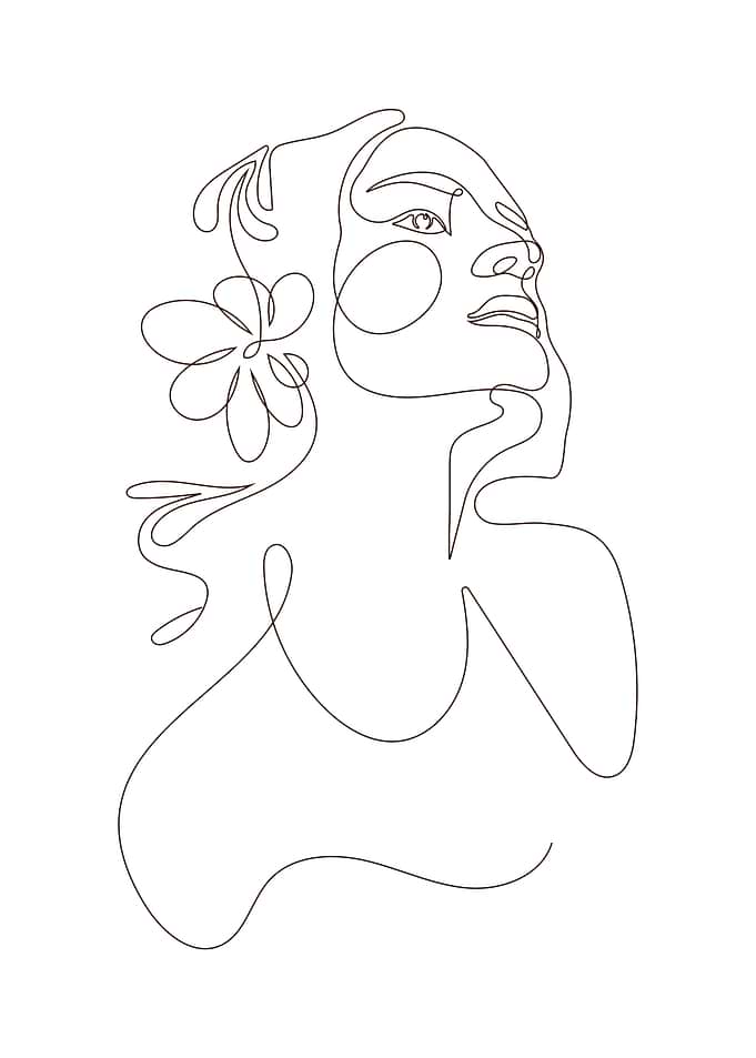 Erotic woman floral face