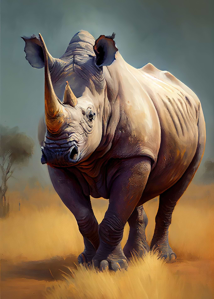Rhinoceros Oil Paint