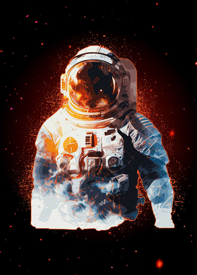 Astronaut Double Exposure