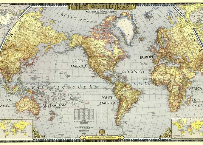 Vintage Map of the World