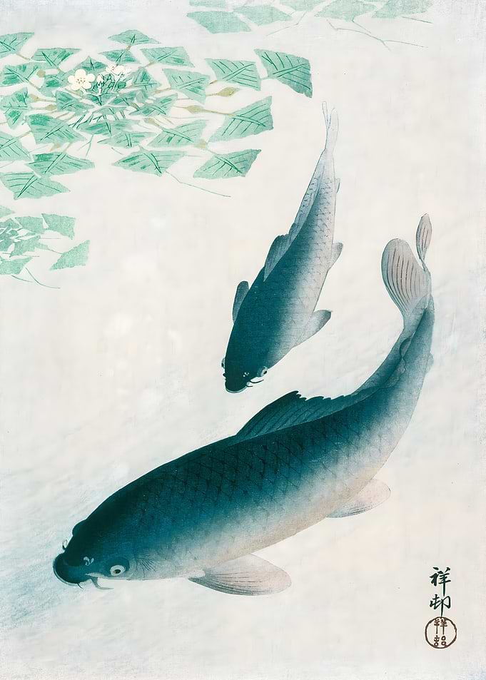 Ukiyo e Japanese Koi Fish