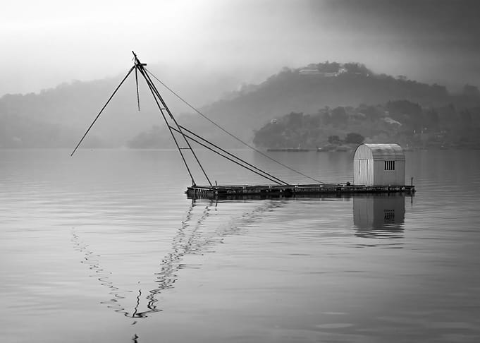 Black and white scenery