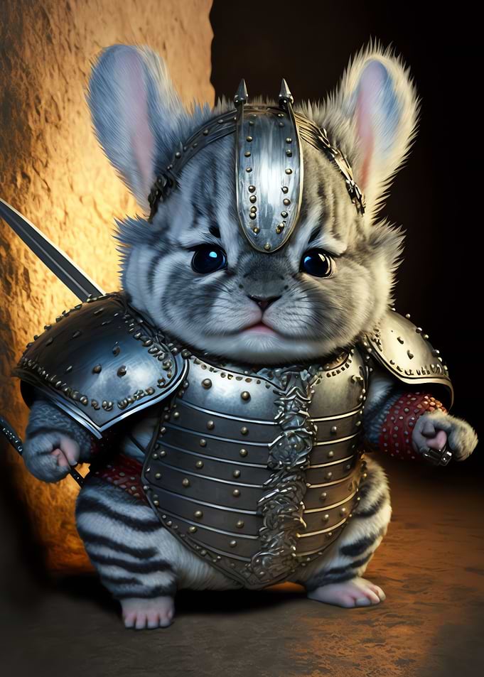 Cute Chinchilla Warrior
