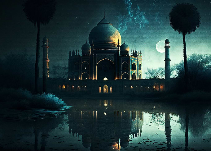 Taj Mahal at night