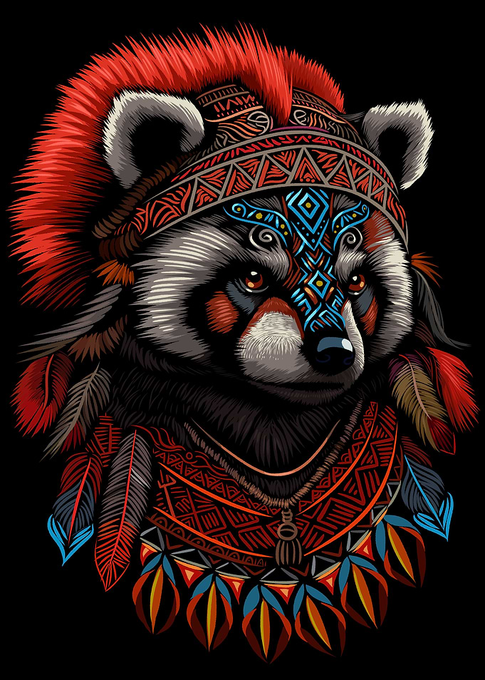 Red panda Indian Chief