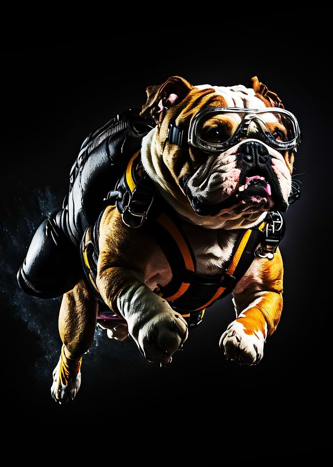 Dog is Skydiving