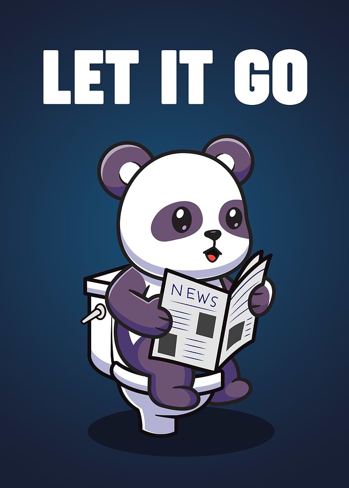 Panda in Toilet Let It Go