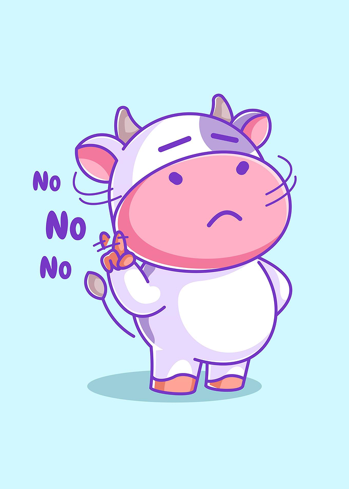cute cow said no