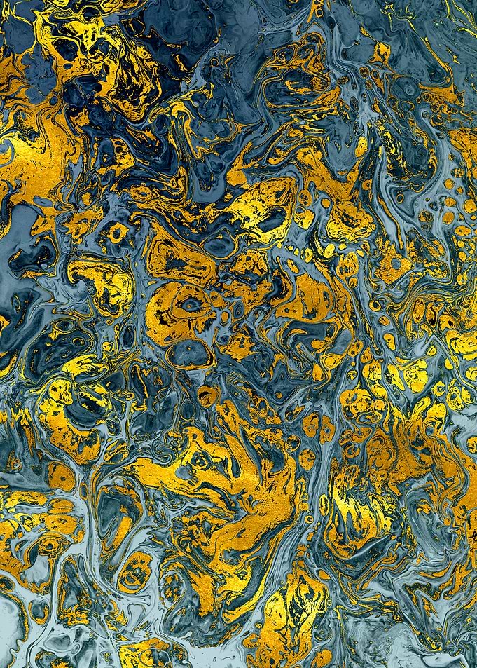 Golden and Blue Abstract 3