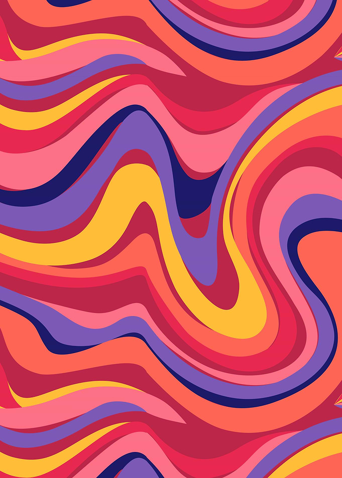 Groovy Magenta Waves