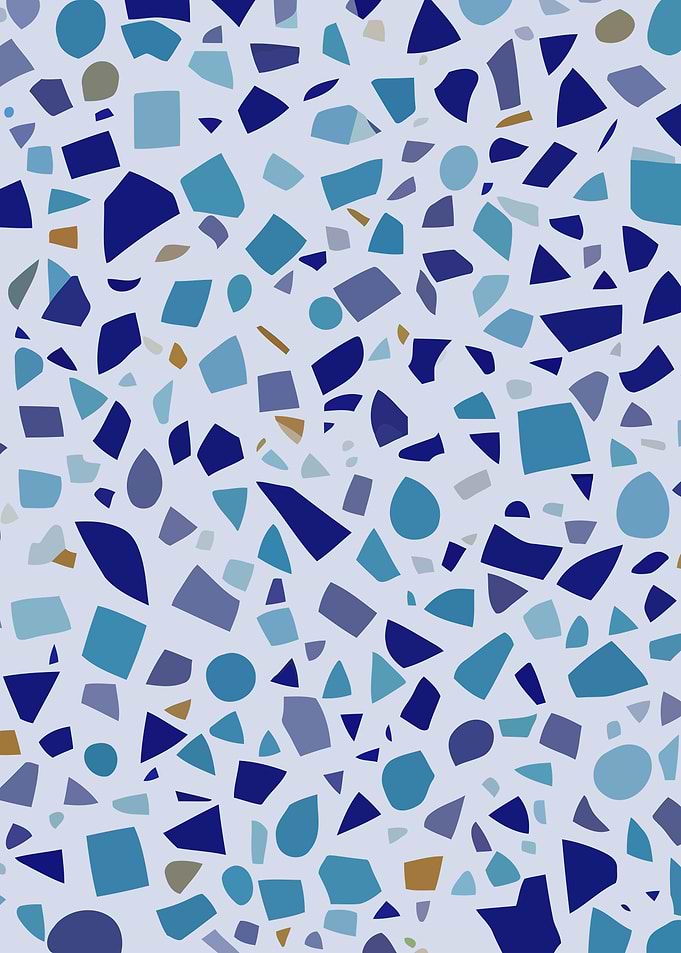 Blue Terrazzo Rocks