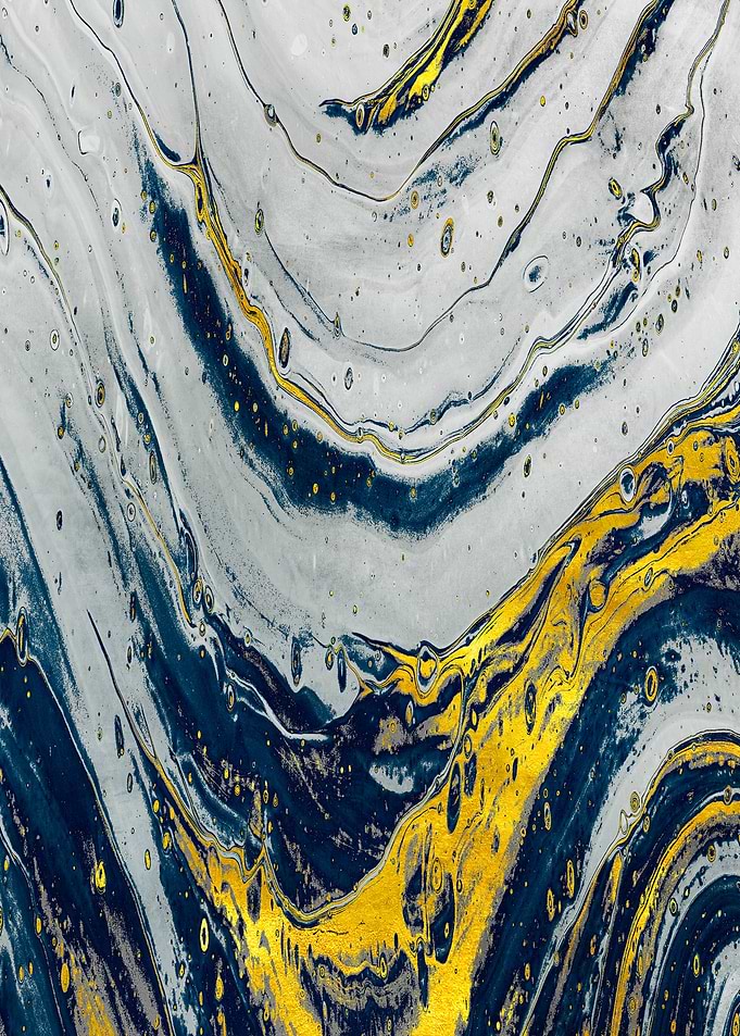 Golden and Blue Abstract 2