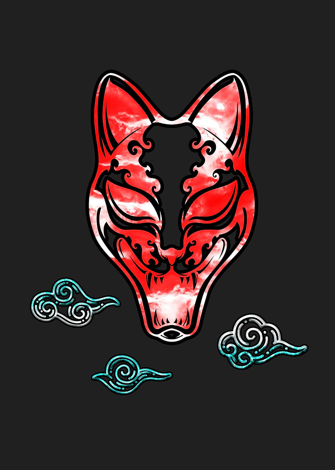 Japan Asian Oni Mask Cat