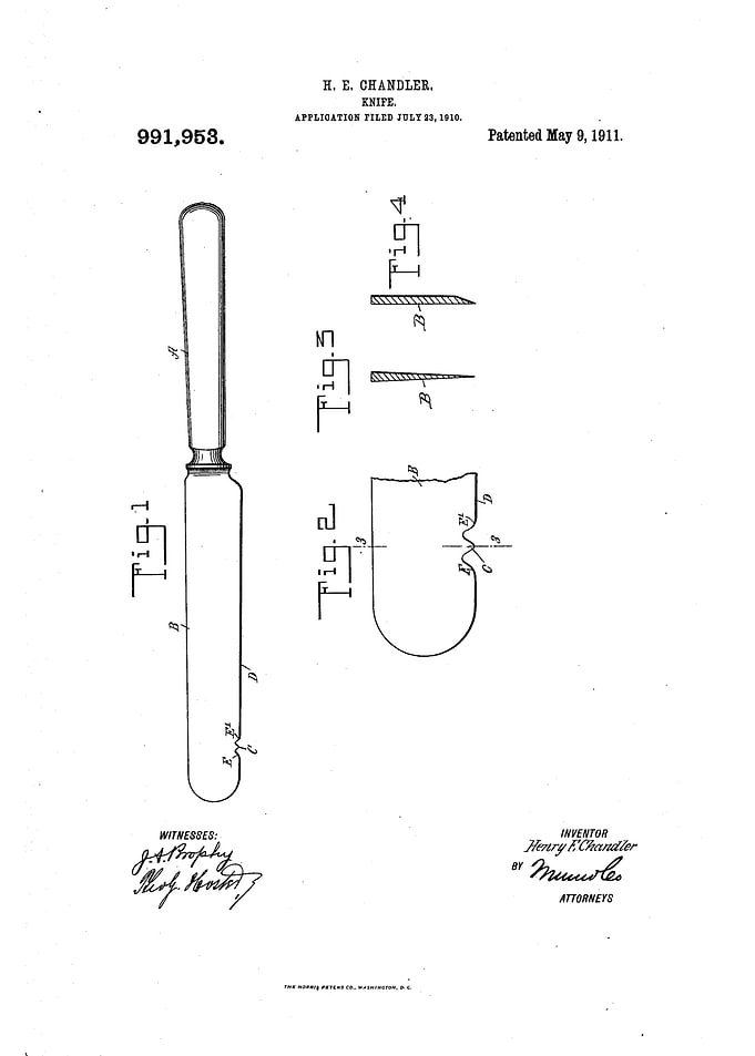 Retro Vintage Knife Patent