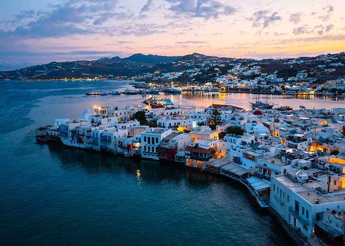 Mykonos town at dawn