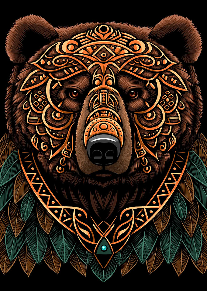 Bear grizzly tribal chief