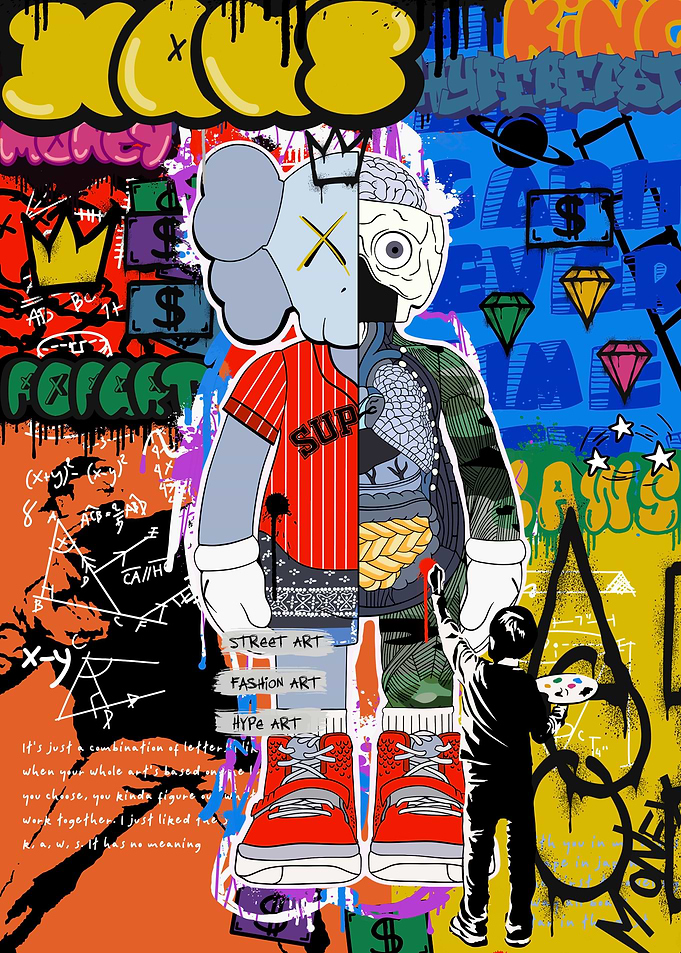 Kaws graffiti style