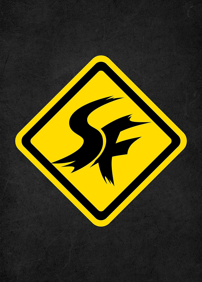 warning sign badges