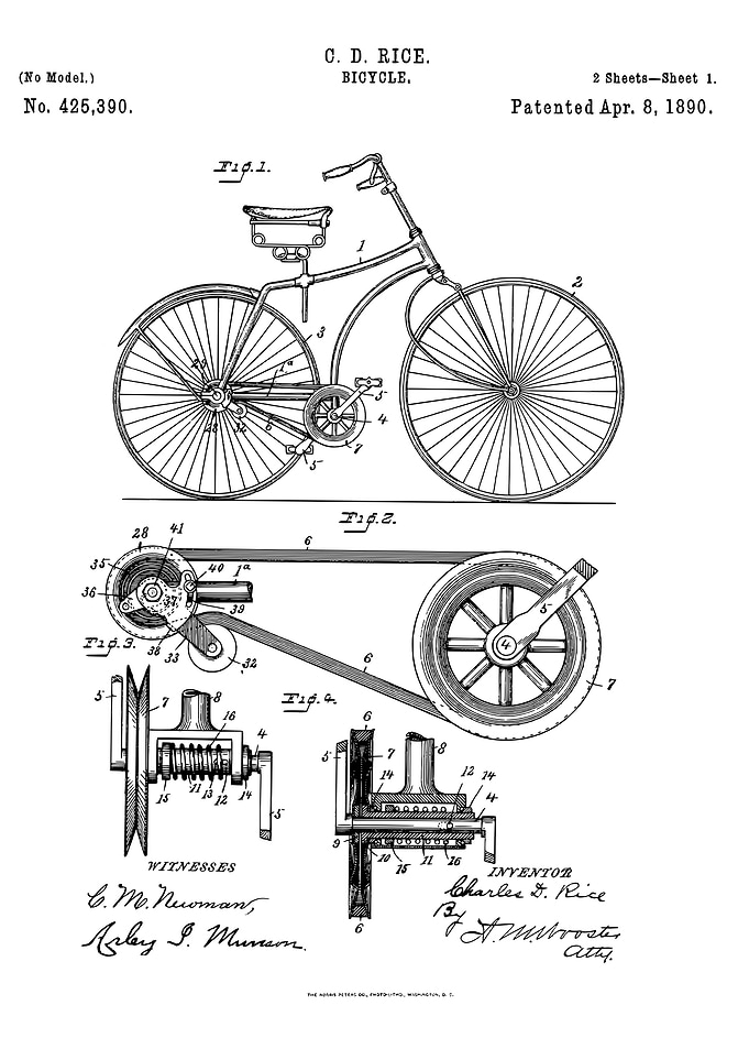 Bicycle patent 1980