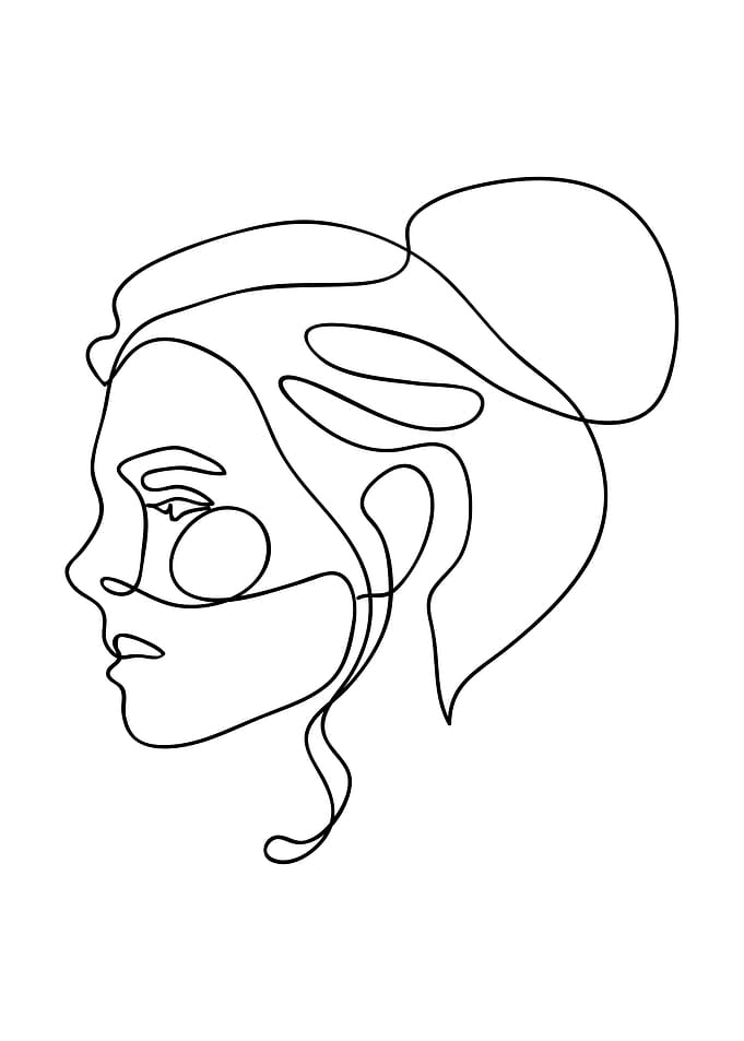 Girl face side view art