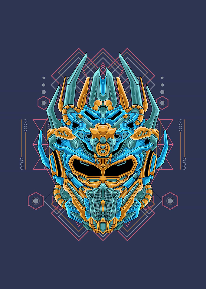 Mecha helmet head