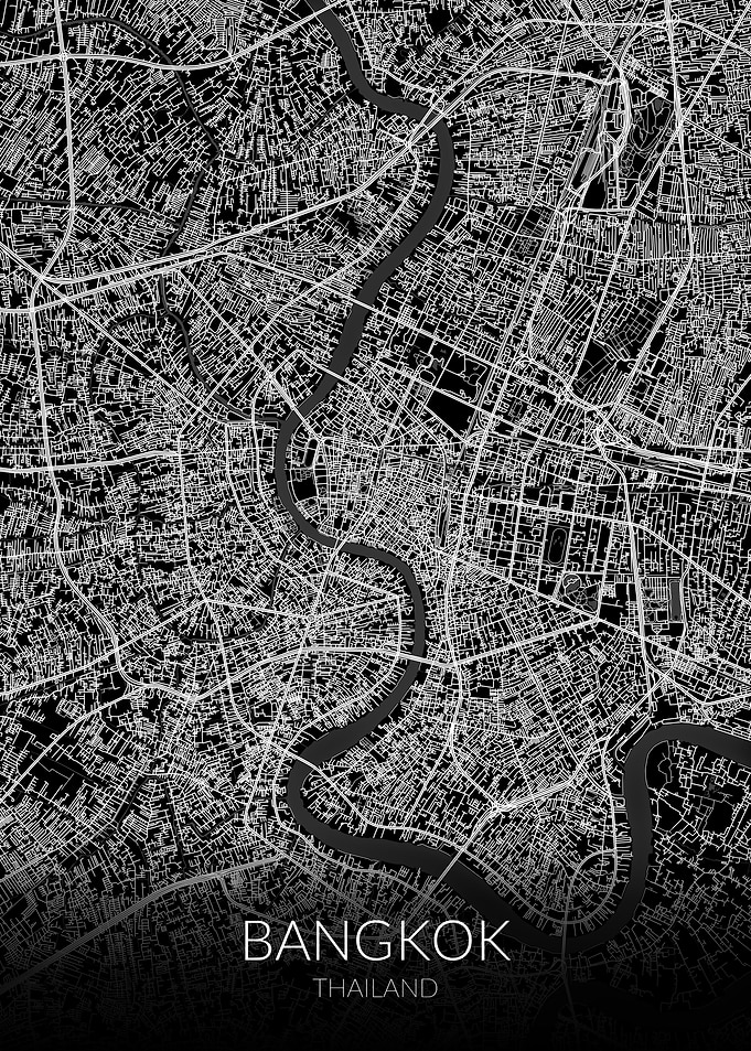 Bangkok Map Black