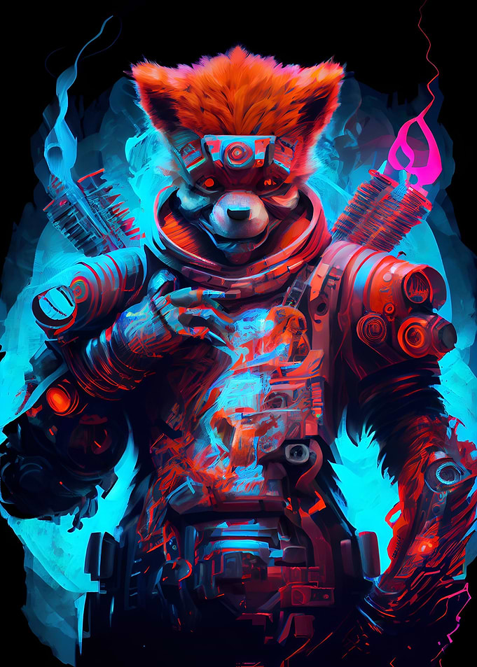 Cyberpunk red panda
