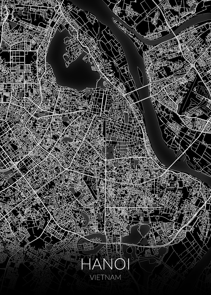 Hanoi Map Black