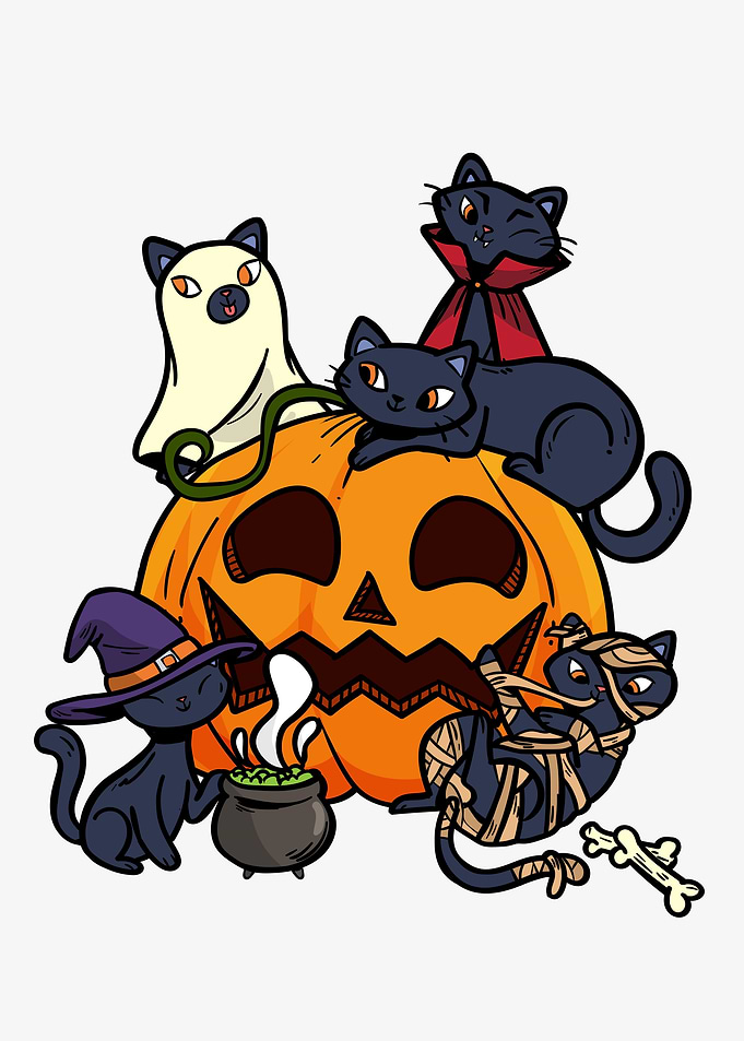 Halloween Meow Pumpkin Cat