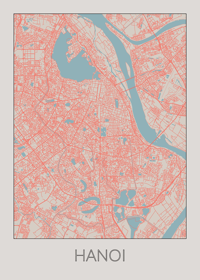 Hanoi Vintage Map