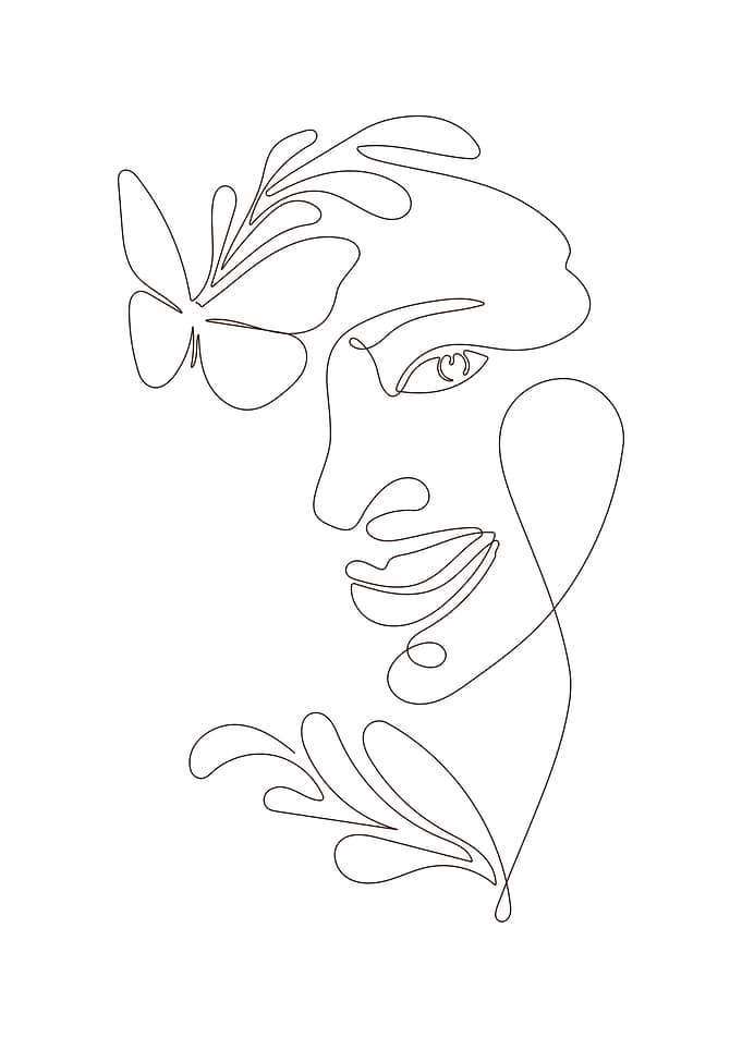 Floral butterfly girl face
