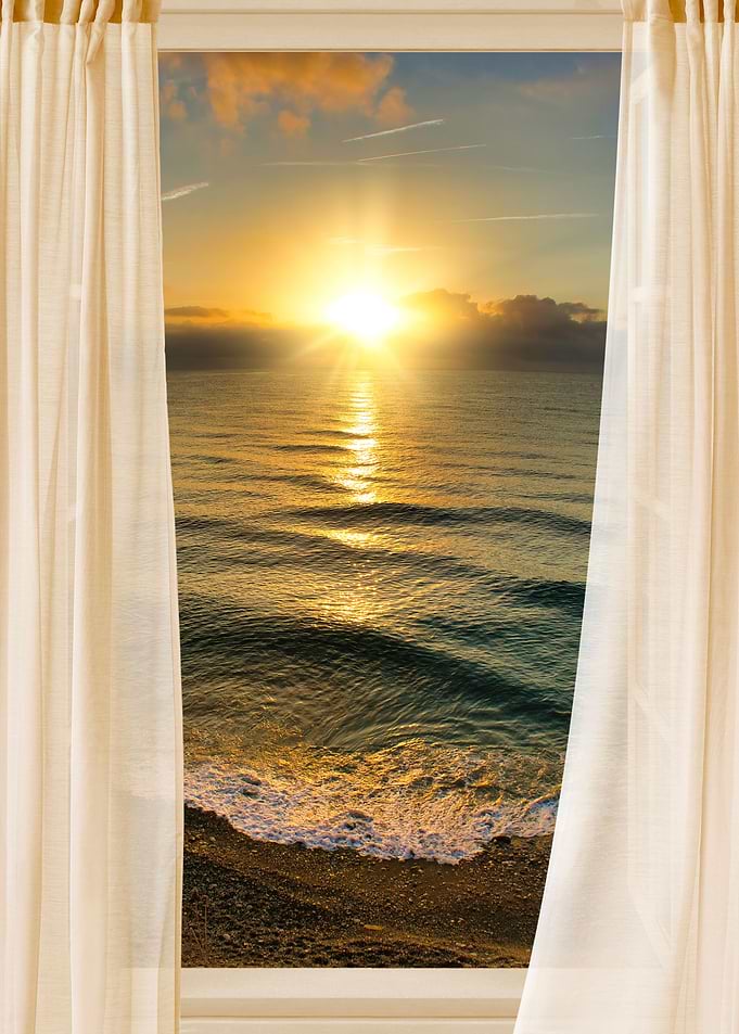 Open window sea view