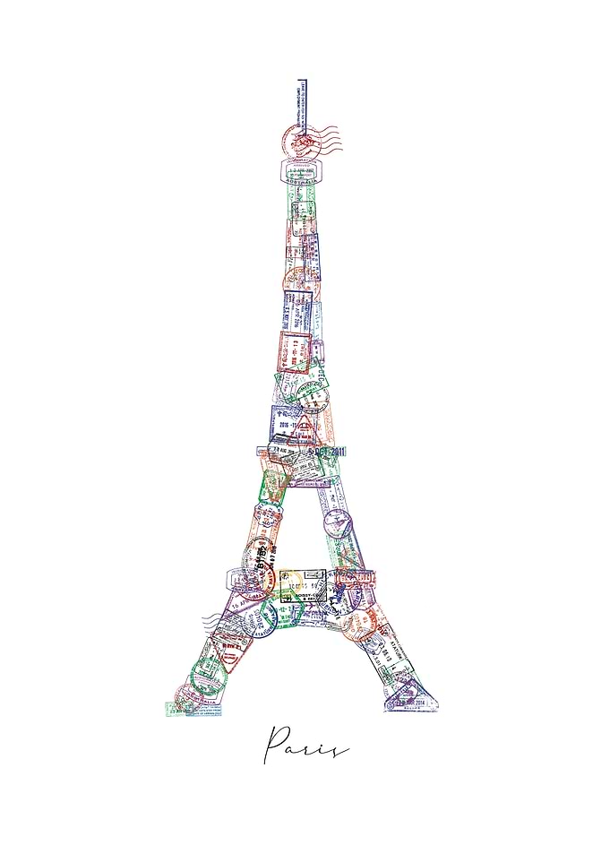Eiffel tower stamp