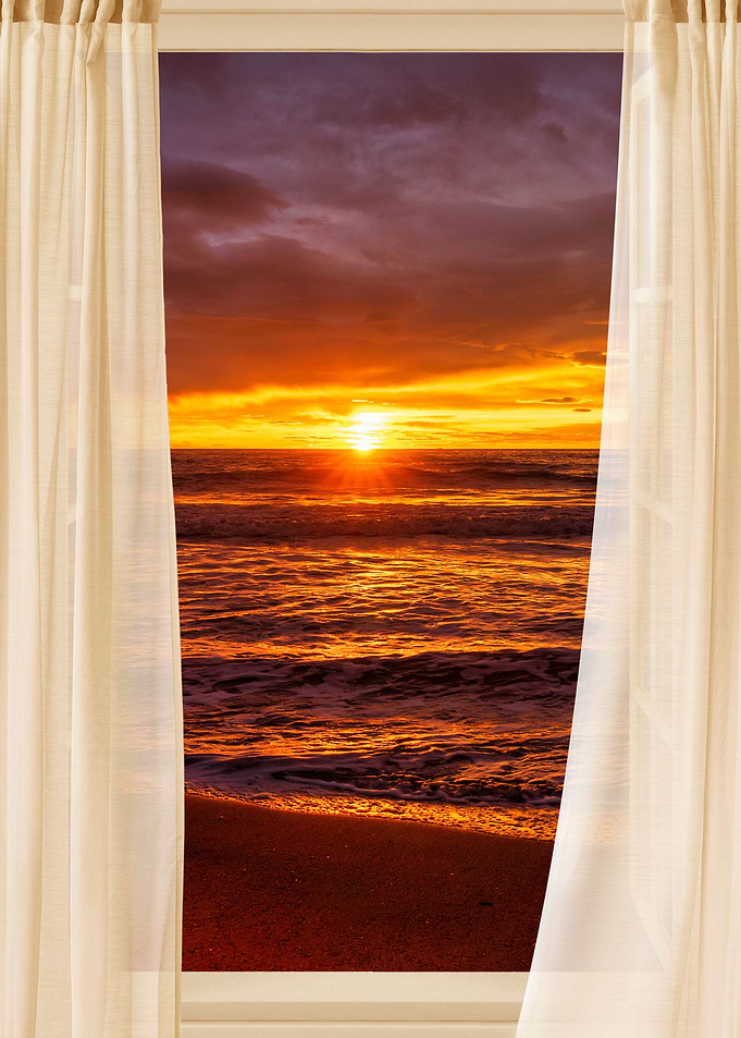 Sea landscape window view