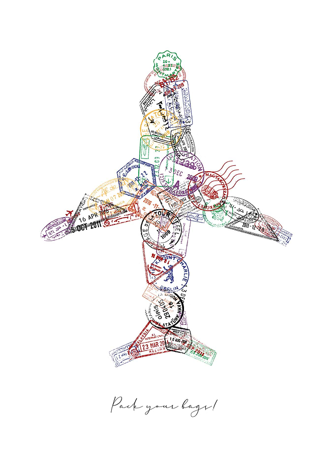 Airplane stamp poster