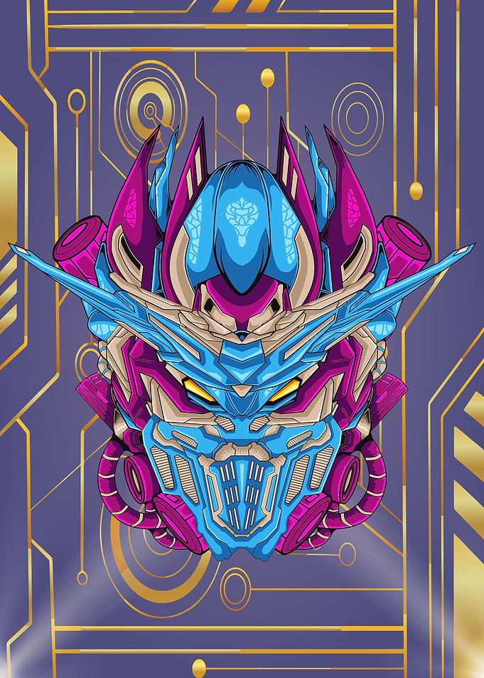 Futuristic knight mecha